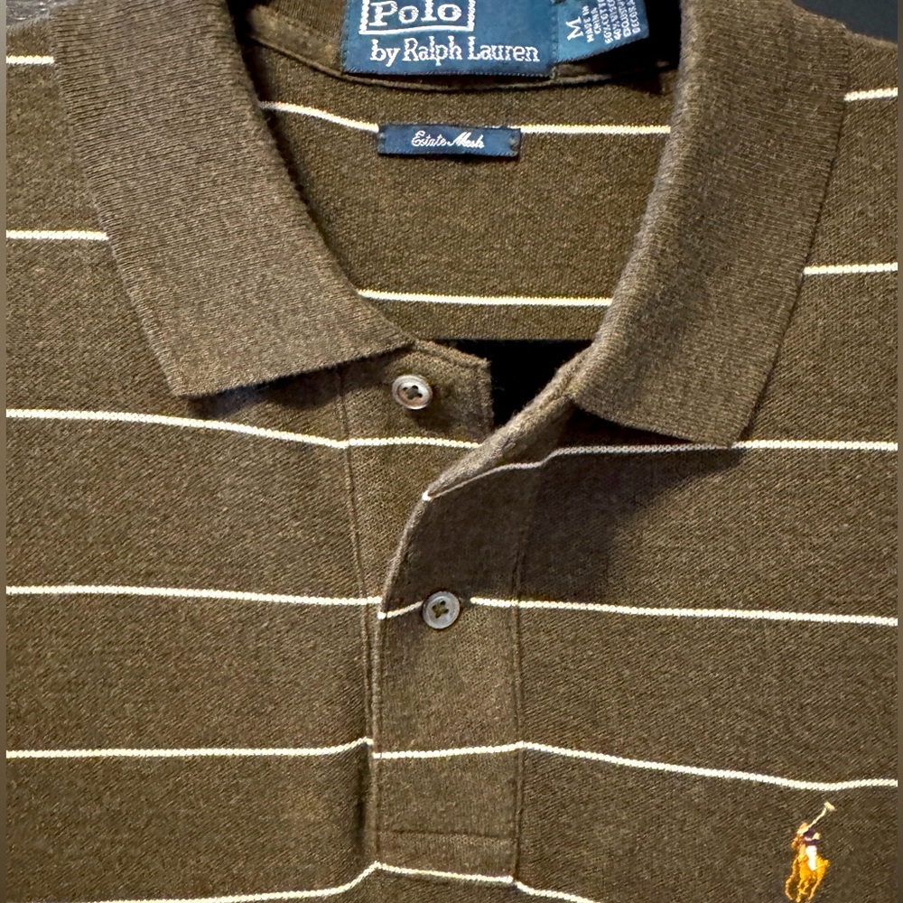 Polo Ralph Lauren Men's Short Leeve Polo Collared Shirt, Brown